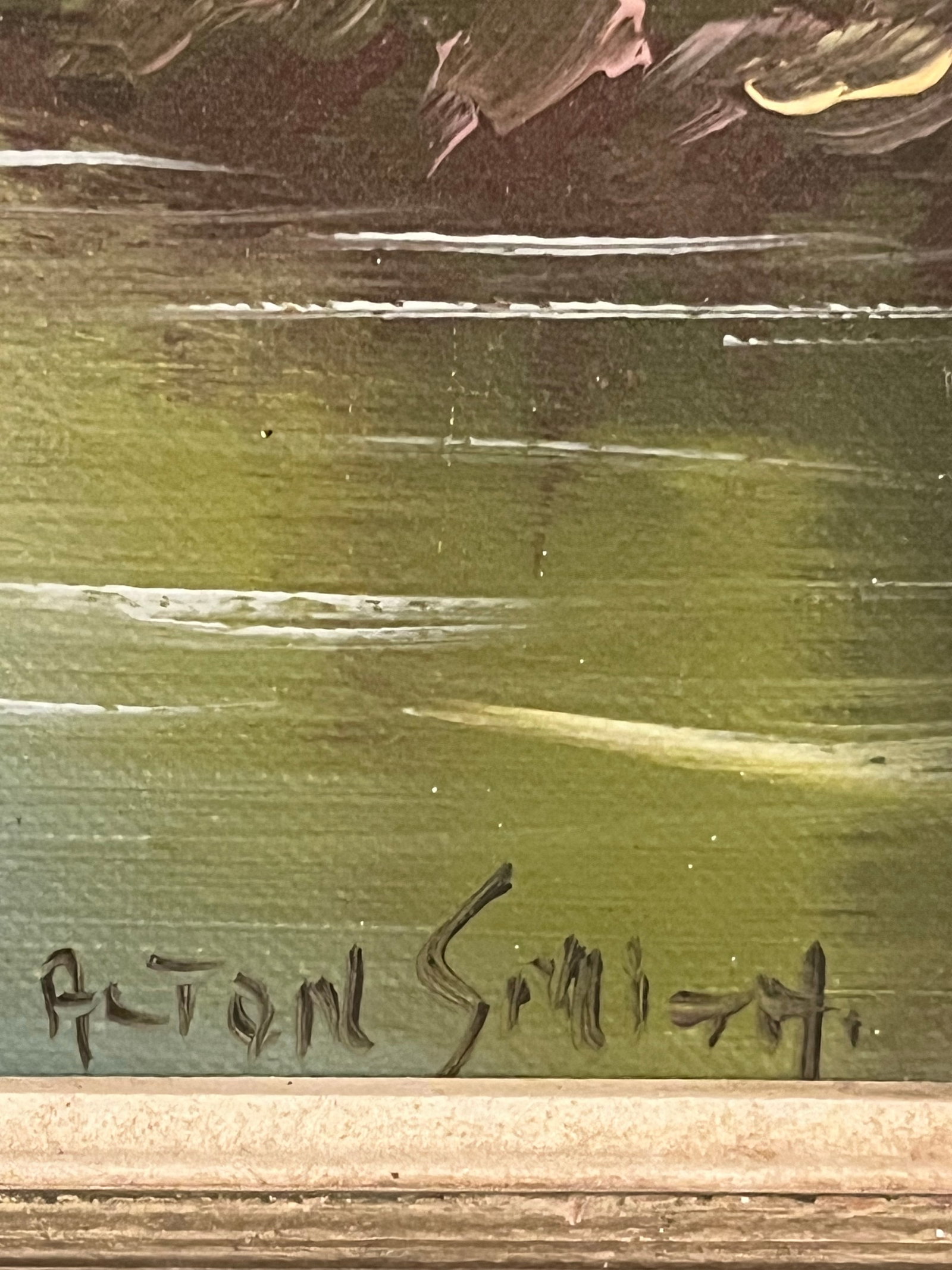 Vintage Signed Landscape Oil Painting on Board, Circa 1960s - 7