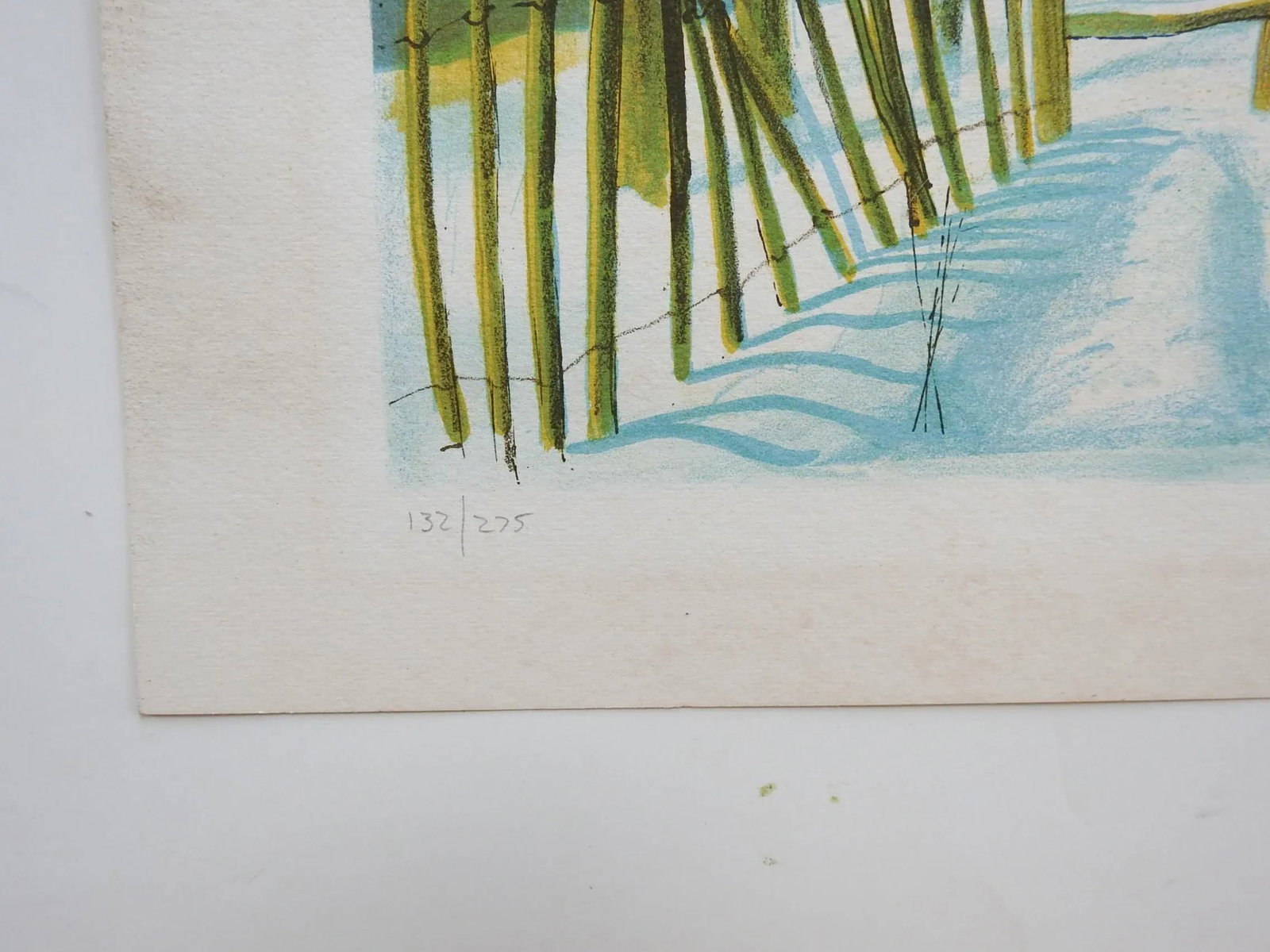 Vintage Mid Century Winter Landscape Lithograph - 2