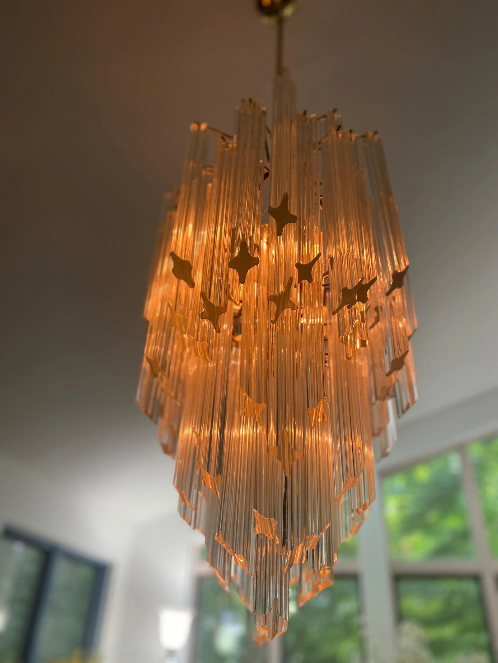 1960s Six-Tier Murano Crystal Italian 120 Quadriedri Prism Chandelier - 2