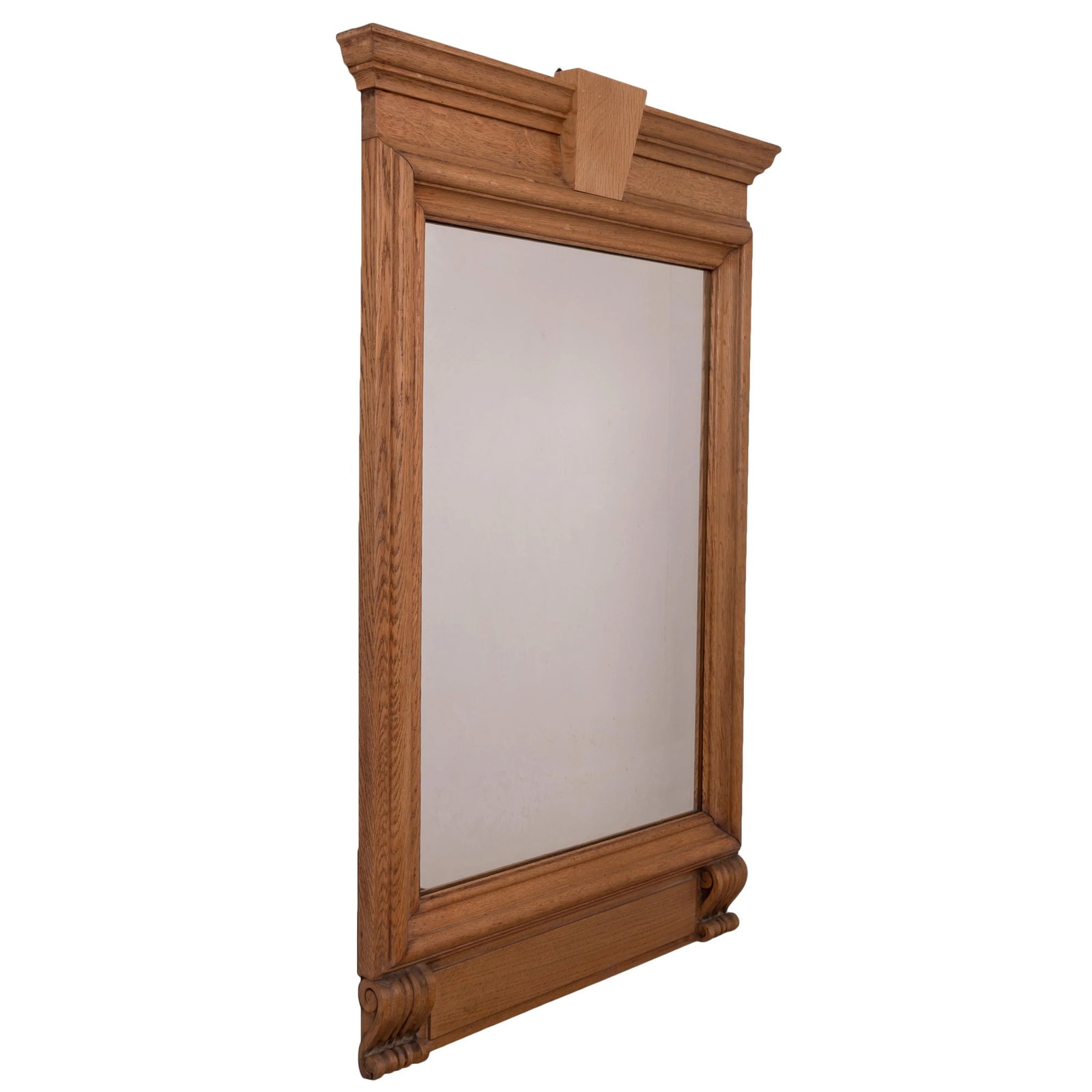 French Neoclassical Style Limed Oak Trumeau Mirrors, 19th Century - a Pair - 2
