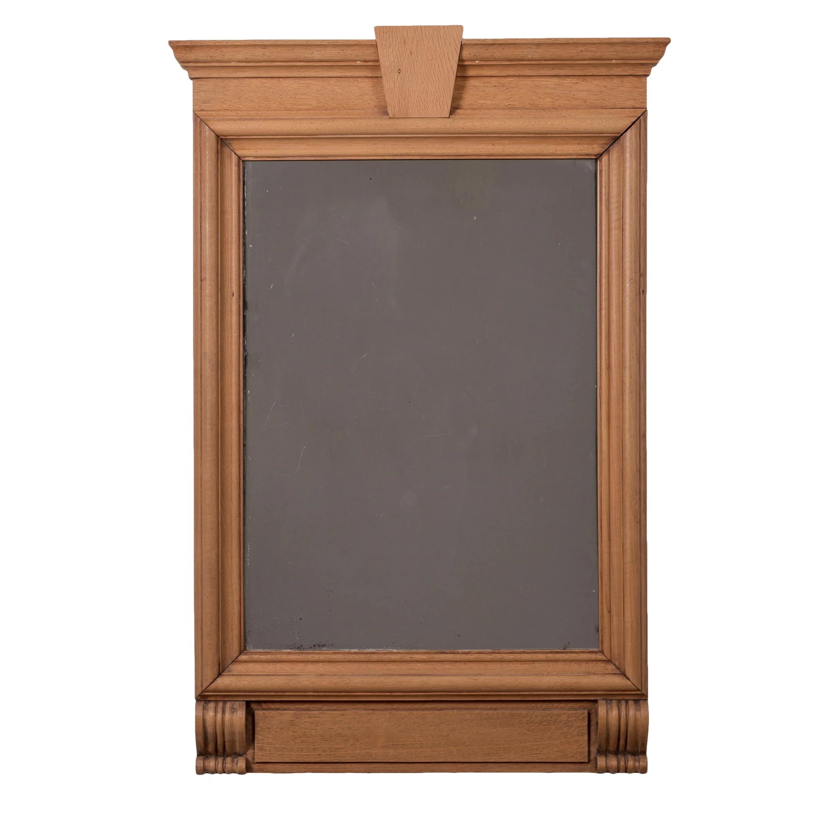 French Neoclassical Style Limed Oak Trumeau Mirrors, 19th Century - a Pair - 3