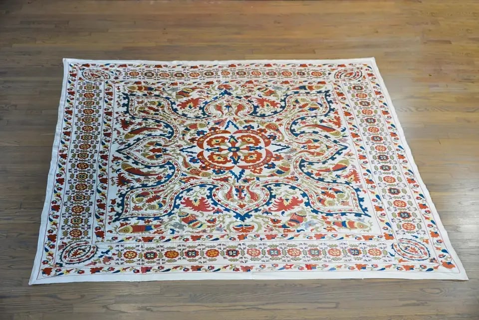 Vintage 'Leaping Fish' Suzani - 10
