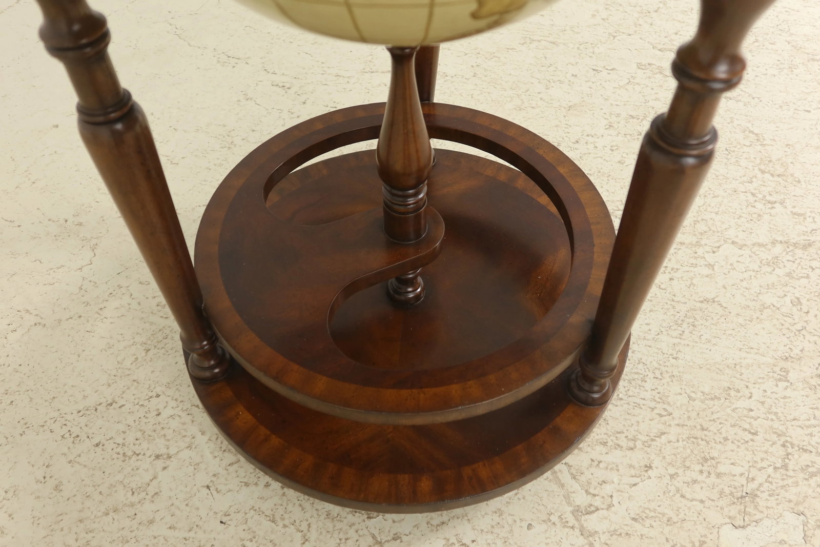 Maitland Smith Mahogany Flip Top Globe Stand - 6