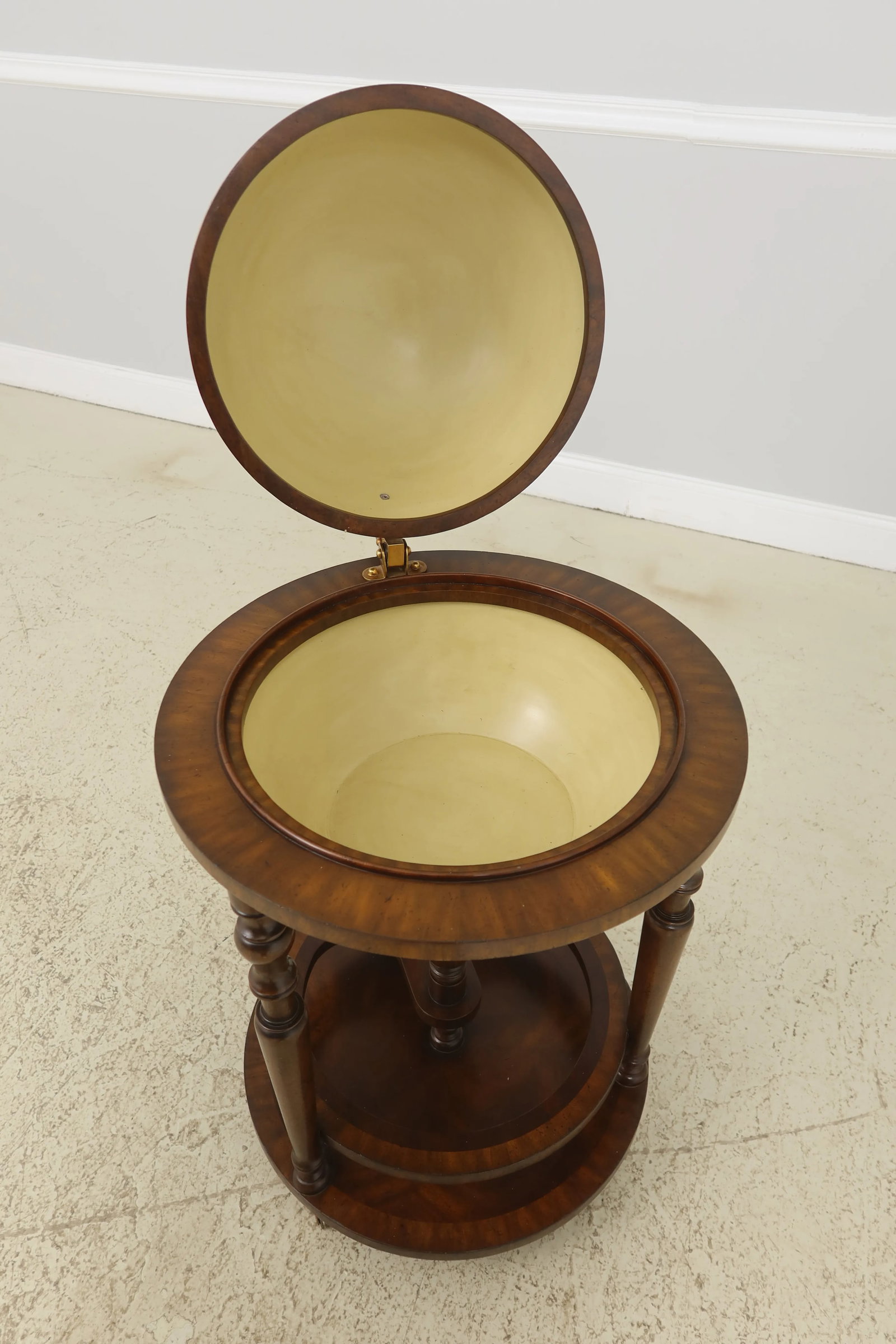 Maitland Smith Mahogany Flip Top Globe Stand - 7