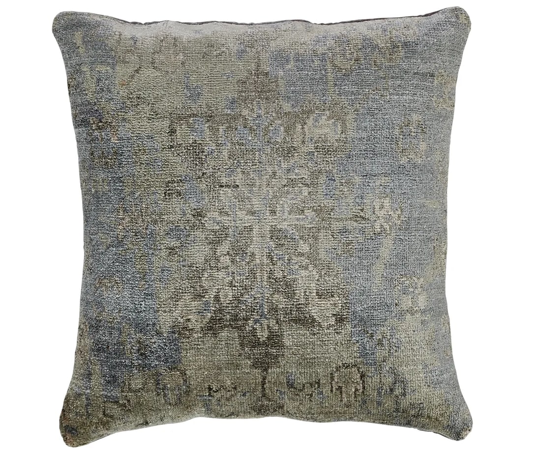 Modern Ocean Blue Medallion Throw Pillow - 2