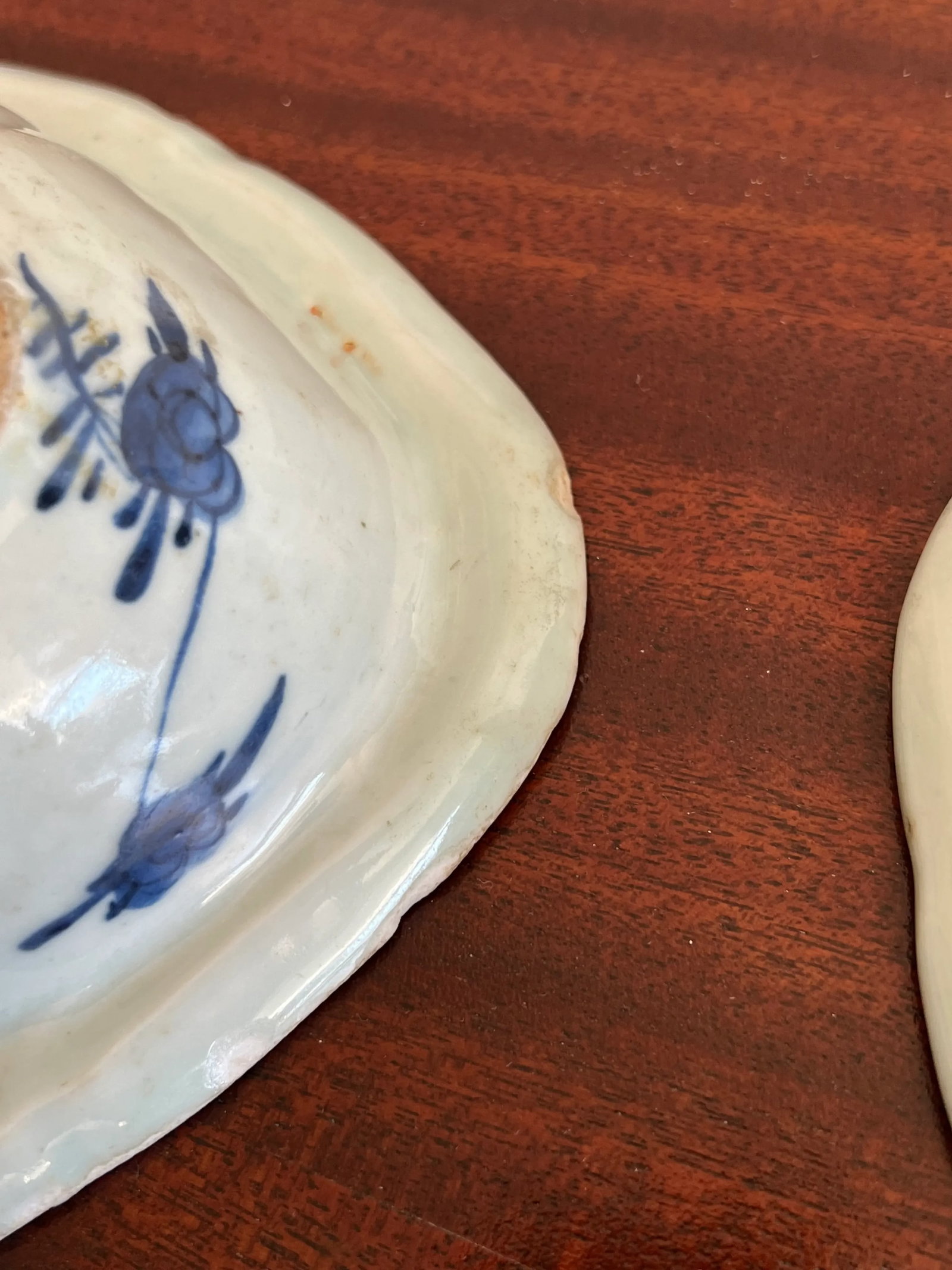 Antique Chinese Export-Style Canton Blue & White Covered Dishes- a Pair - 5