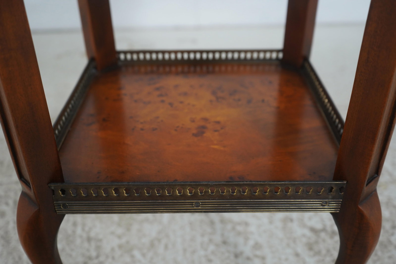 Theodore Alexander Burl Mahogany 2 Tier Plant Stand - 7