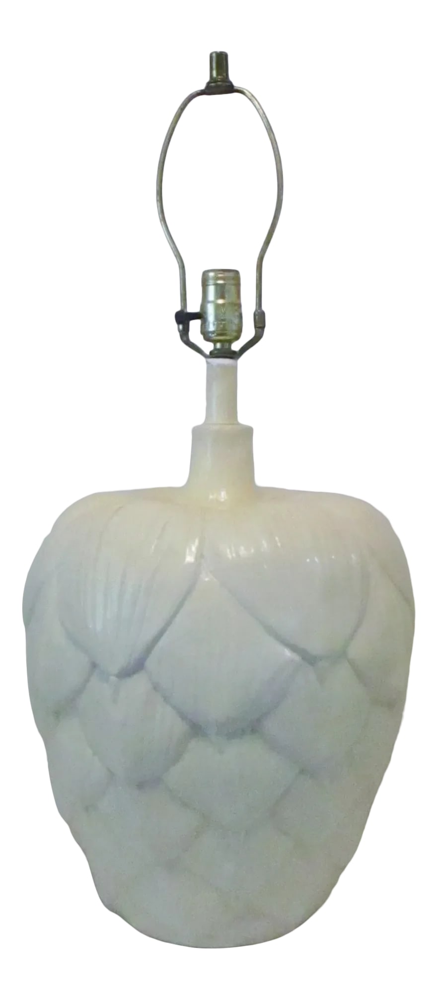 1960s Mid-Century Modern Large Sculptural White Artichoke Table Lamp (1 of 12)