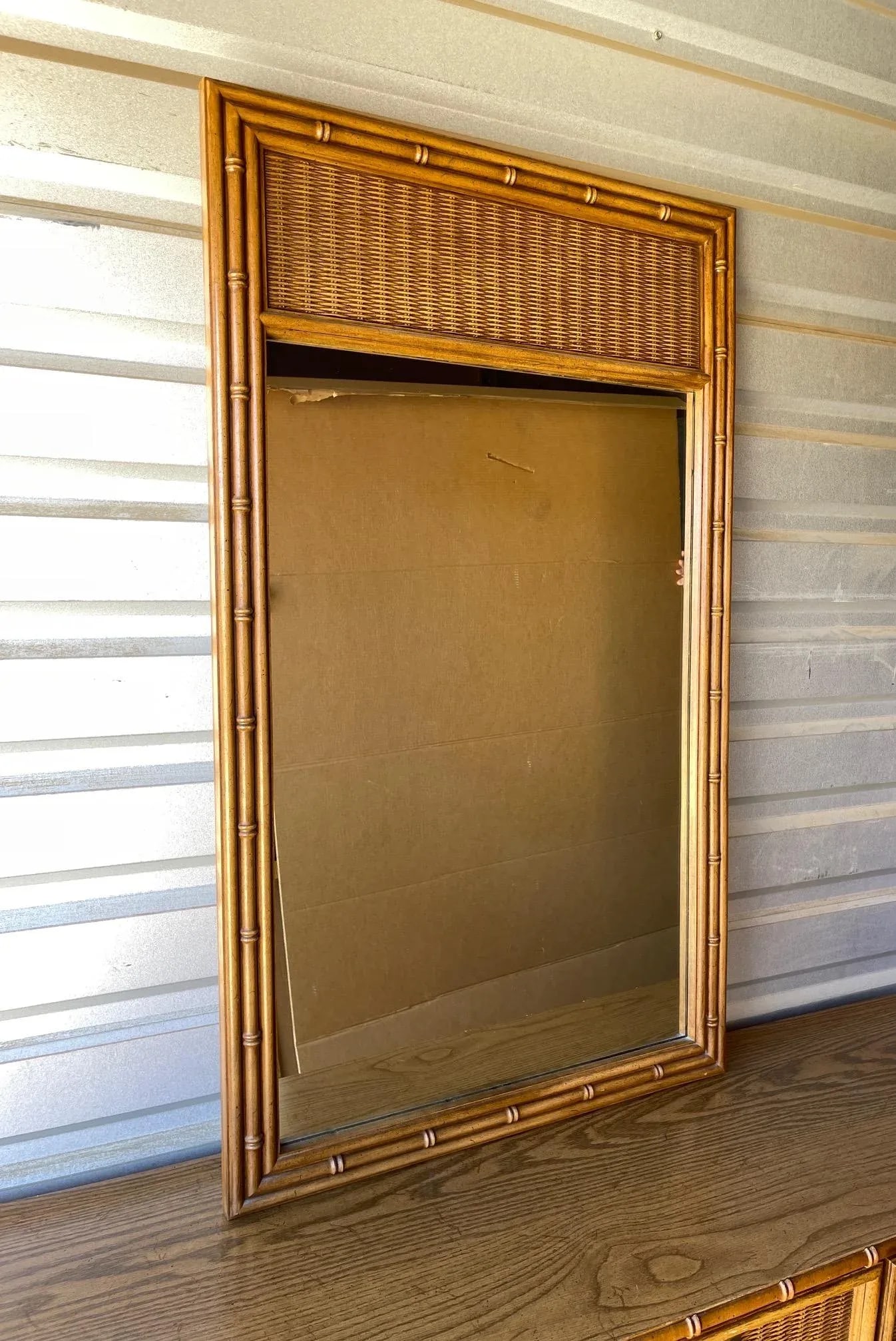 Vintage Mid-Century Thomasville Faux Bamboo Mirror - 2