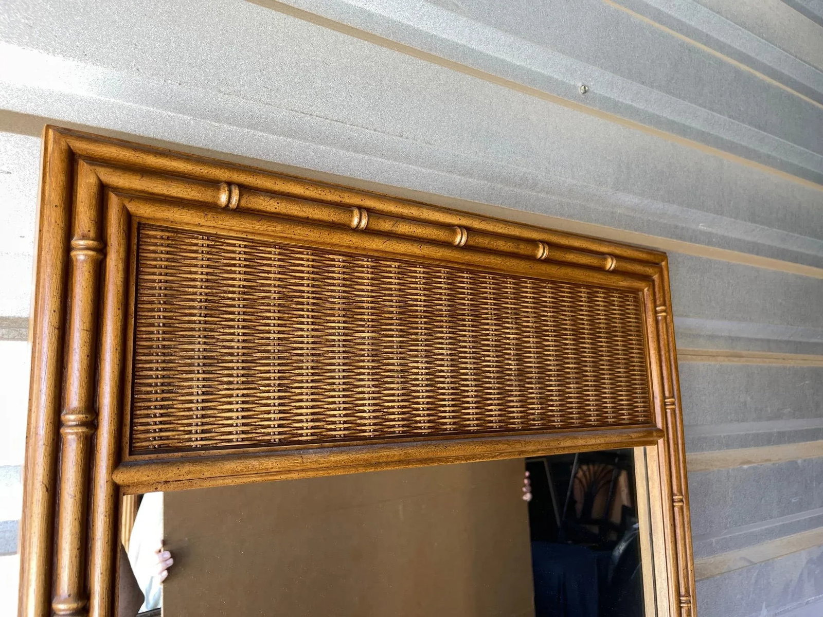 Vintage Mid-Century Thomasville Faux Bamboo Mirror - 4