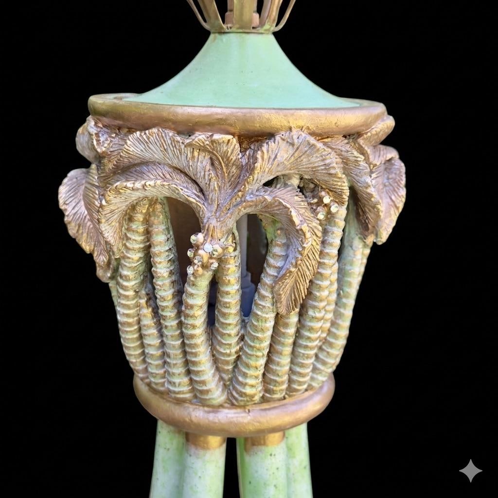 Vintage Palm Beach Regency "The Phillipe" Faux Bamboo Chandelier "- Newly Painted - 11
