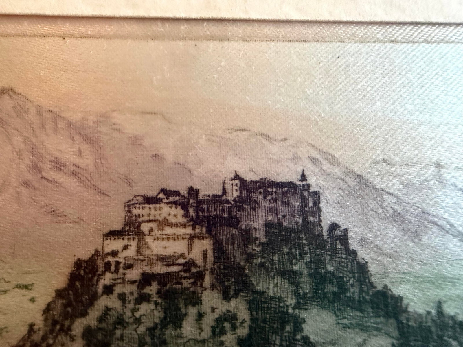 1950s Vintage Hand-Colored Signed Etching of Salzburg Austria by Josef Felsberger - 7