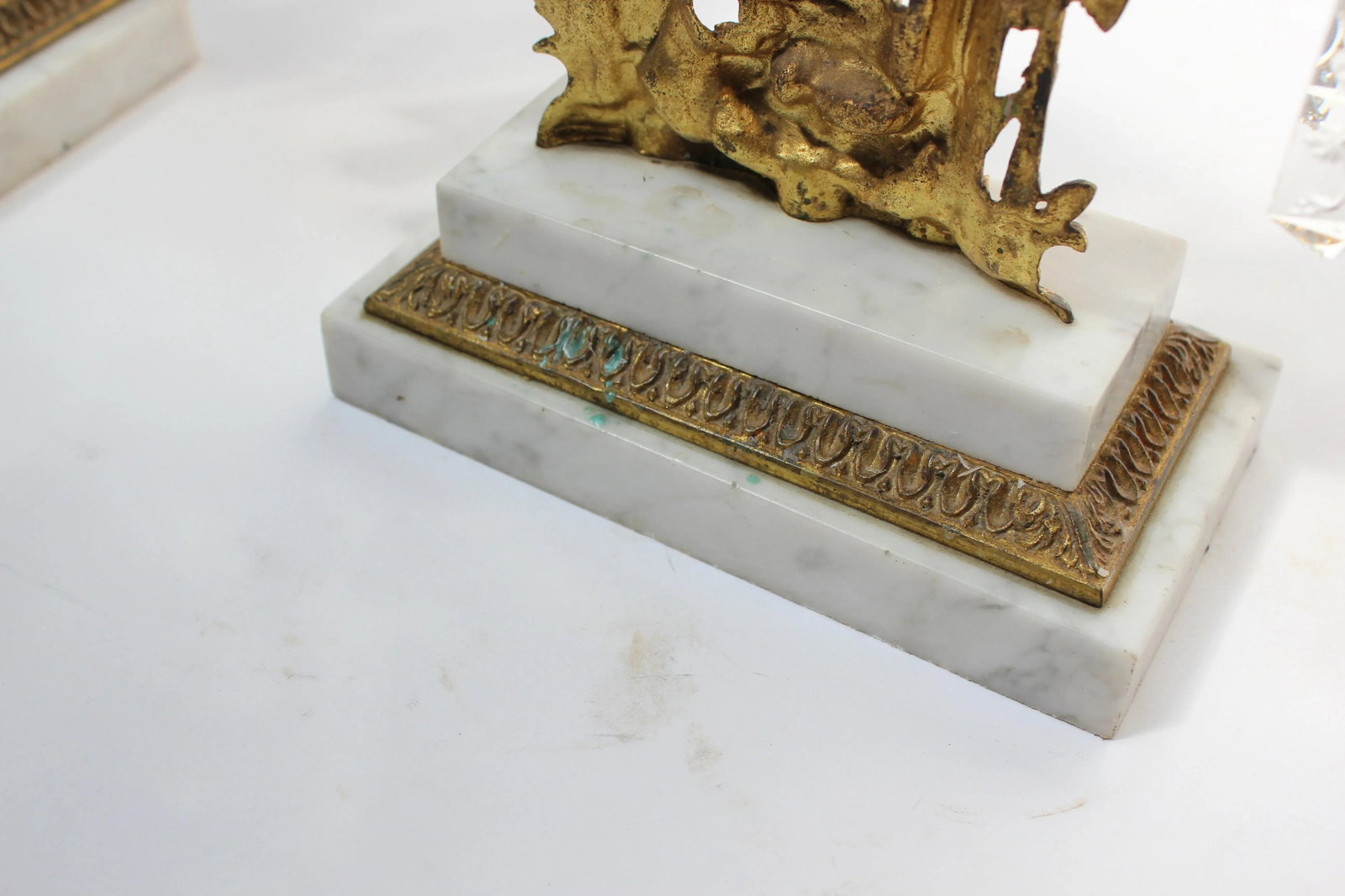 Set of French Gilt Metal and Crystal Girandole Candelabra With Bear Motif - 12
