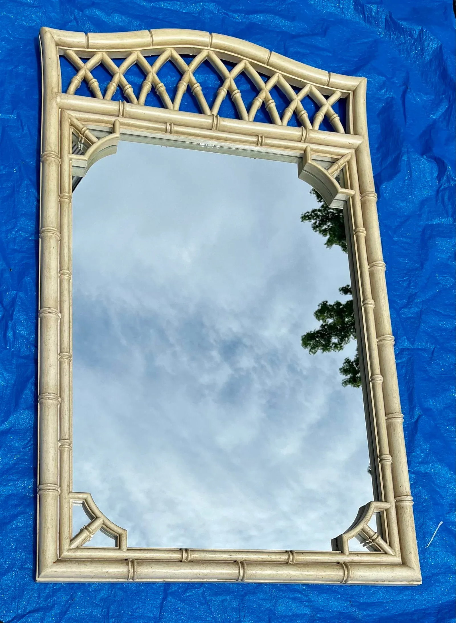 Vintage Thomasville Allegro Faux Bamboo and Fretwork Mirror - 2