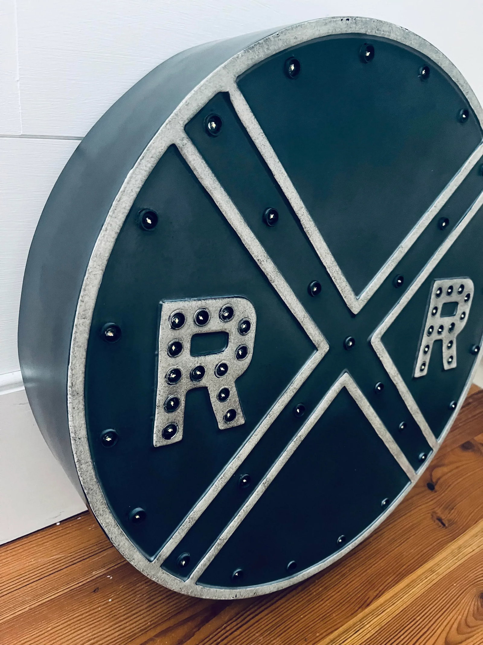 Restoration Hardware Black Metal Illuminated Railroad Sign-Rare!! - 2