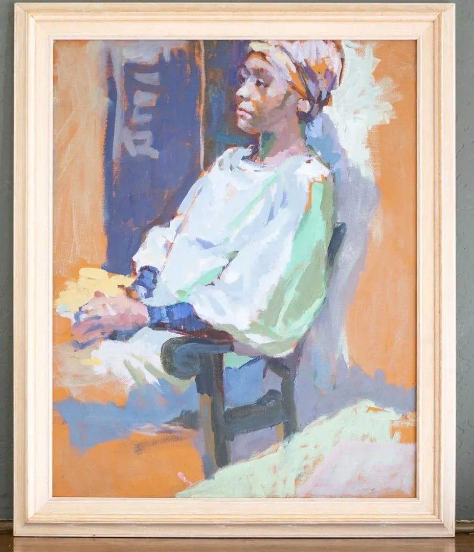 Large Impressionist Portrait Oil Painting by Gerald Spencer - 10