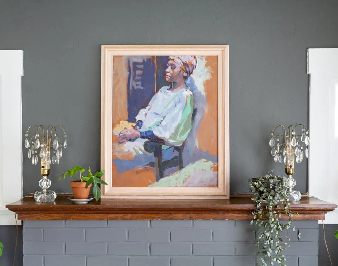 Large Impressionist Portrait Oil Painting by Gerald Spencer - 3
