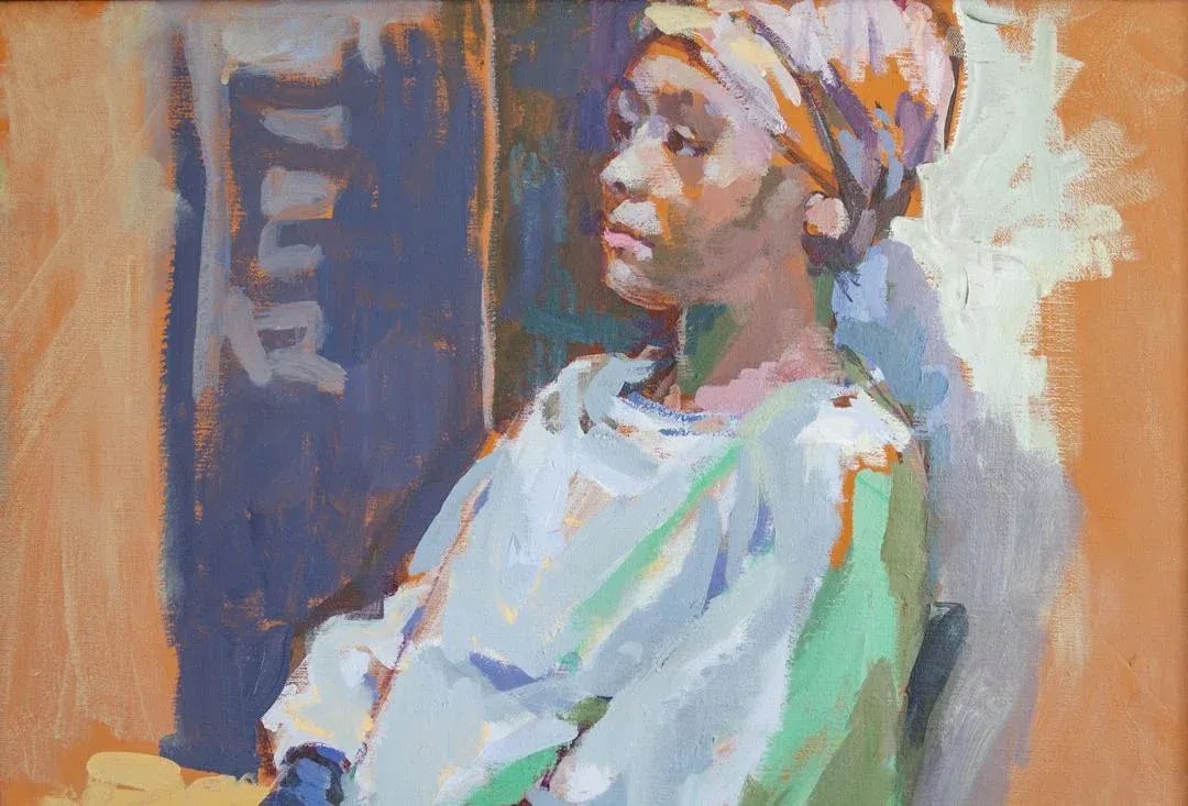 Large Impressionist Portrait Oil Painting by Gerald Spencer - 5