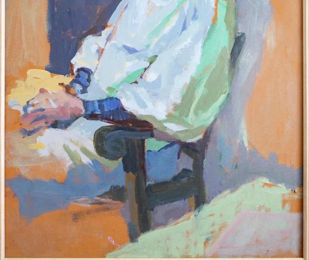 Large Impressionist Portrait Oil Painting by Gerald Spencer - 7