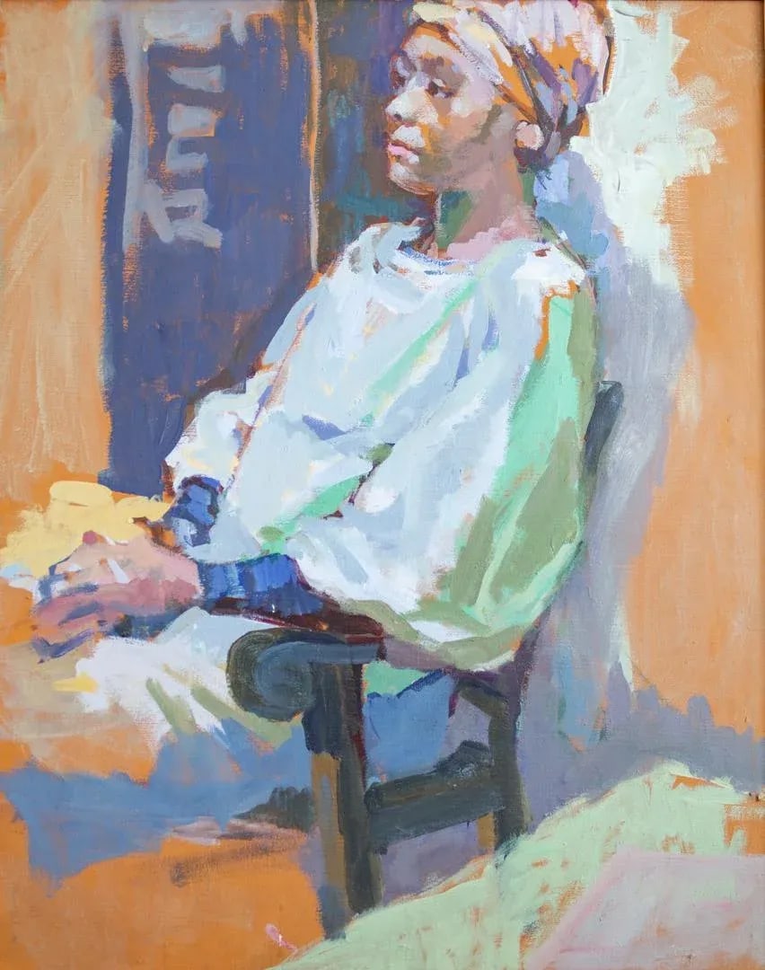 Large Impressionist Portrait Oil Painting by Gerald Spencer - 8