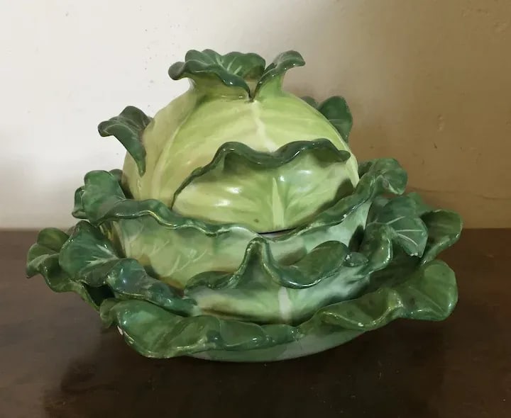 Antique 19th Century English Coalport Porcelain Cabbage Form Tureen Box, Cover and Under Plate - 11