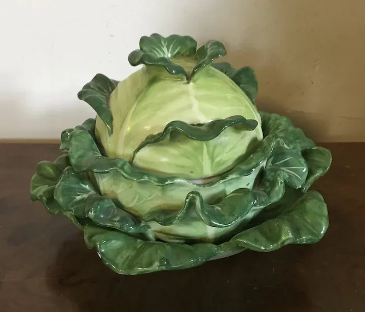 Antique 19th Century English Coalport Porcelain Cabbage Form Tureen Box, Cover and Under Plate - 12