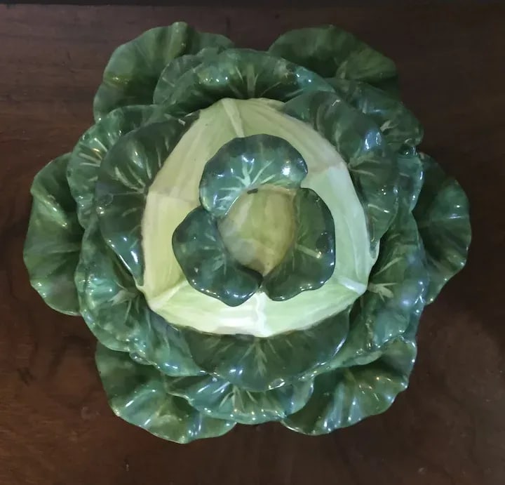 Antique 19th Century English Coalport Porcelain Cabbage Form Tureen Box, Cover and Under Plate - 5