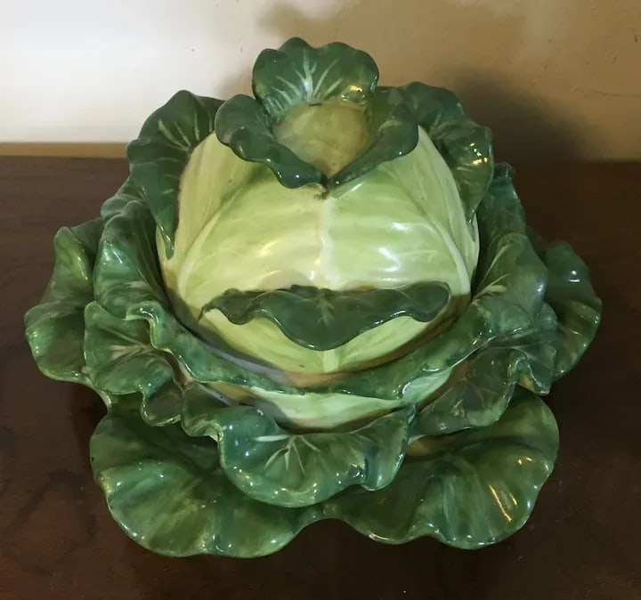 Antique 19th Century English Coalport Porcelain Cabbage Form Tureen Box, Cover and Under Plate - 6