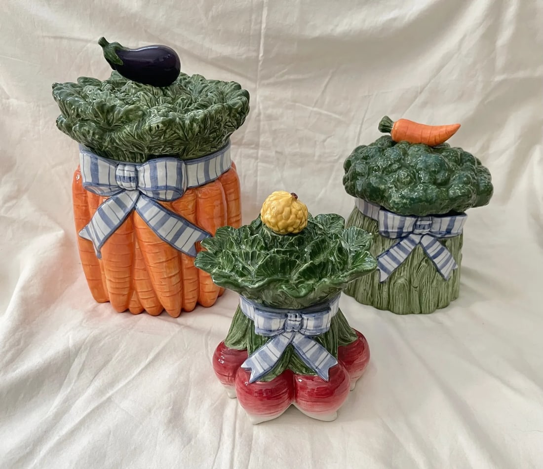 Fitz & Floyd Vegetable Garden Bouquet Canister Set - 9