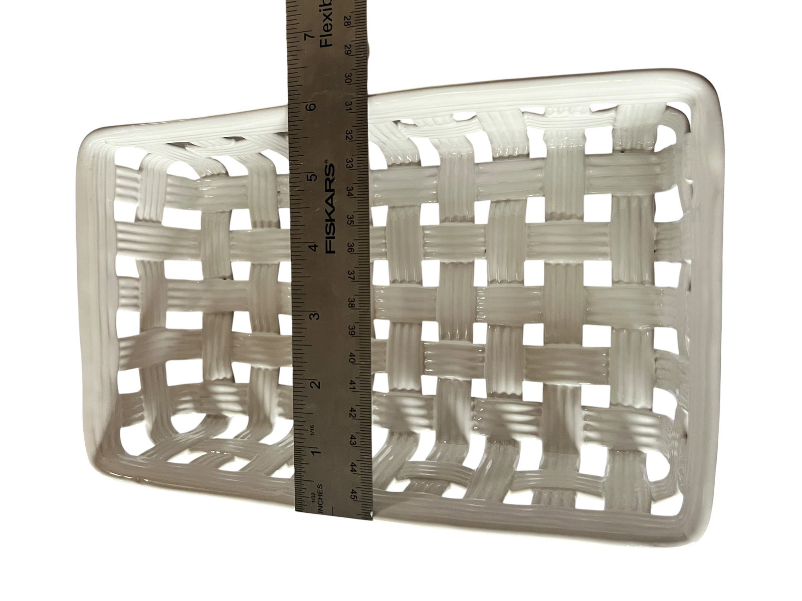 1980s Handmade Italian Ceramic Basket Weave Serving Trays by Neuwirth - a Pair - 4