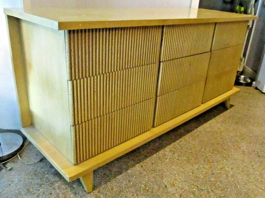 American of Martinsville Bali-Hi Mid-Century Faux Bamboo Wormwood Dresser - 2
