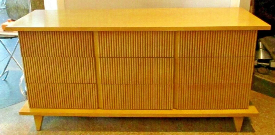 American of Martinsville Bali-Hi Mid-Century Faux Bamboo Wormwood Dresser - 8