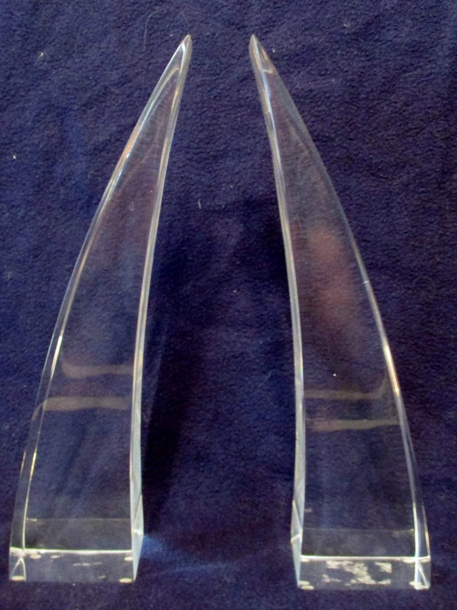1950s Mid-Century Modern Lucite Tusk Sculptures - a Pair - 2