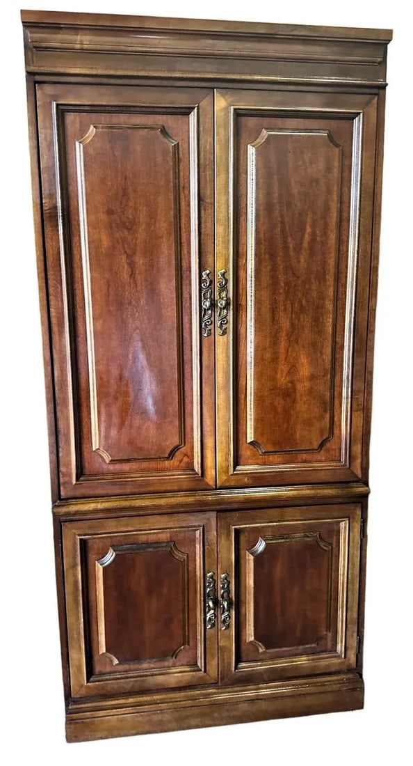 Hooker Furniture Solid Cherry Wood Armoire - Vintage Late 20th Century - 12