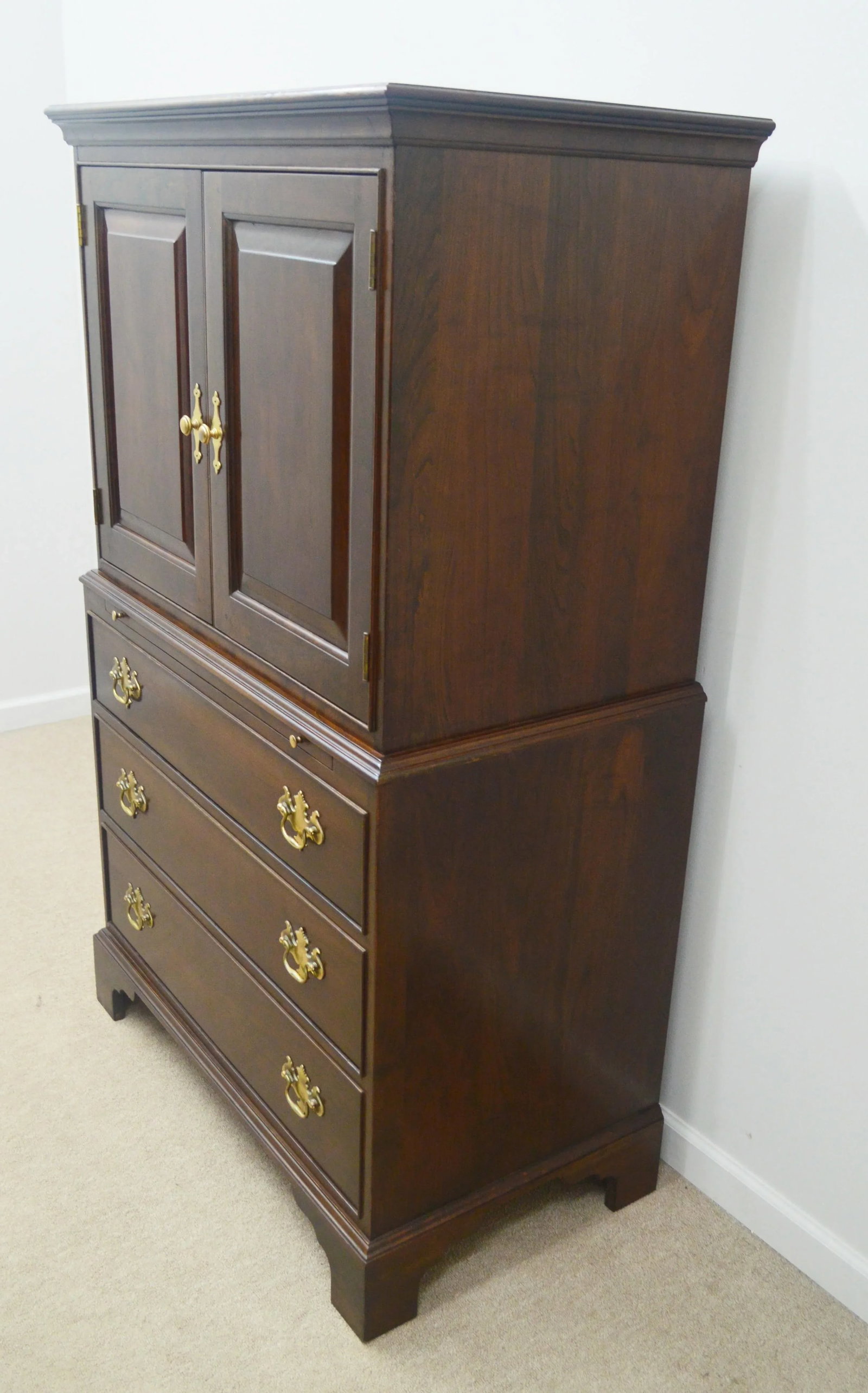 Stickley Solid Cherry Chippendale Chest Wardrobe - 5