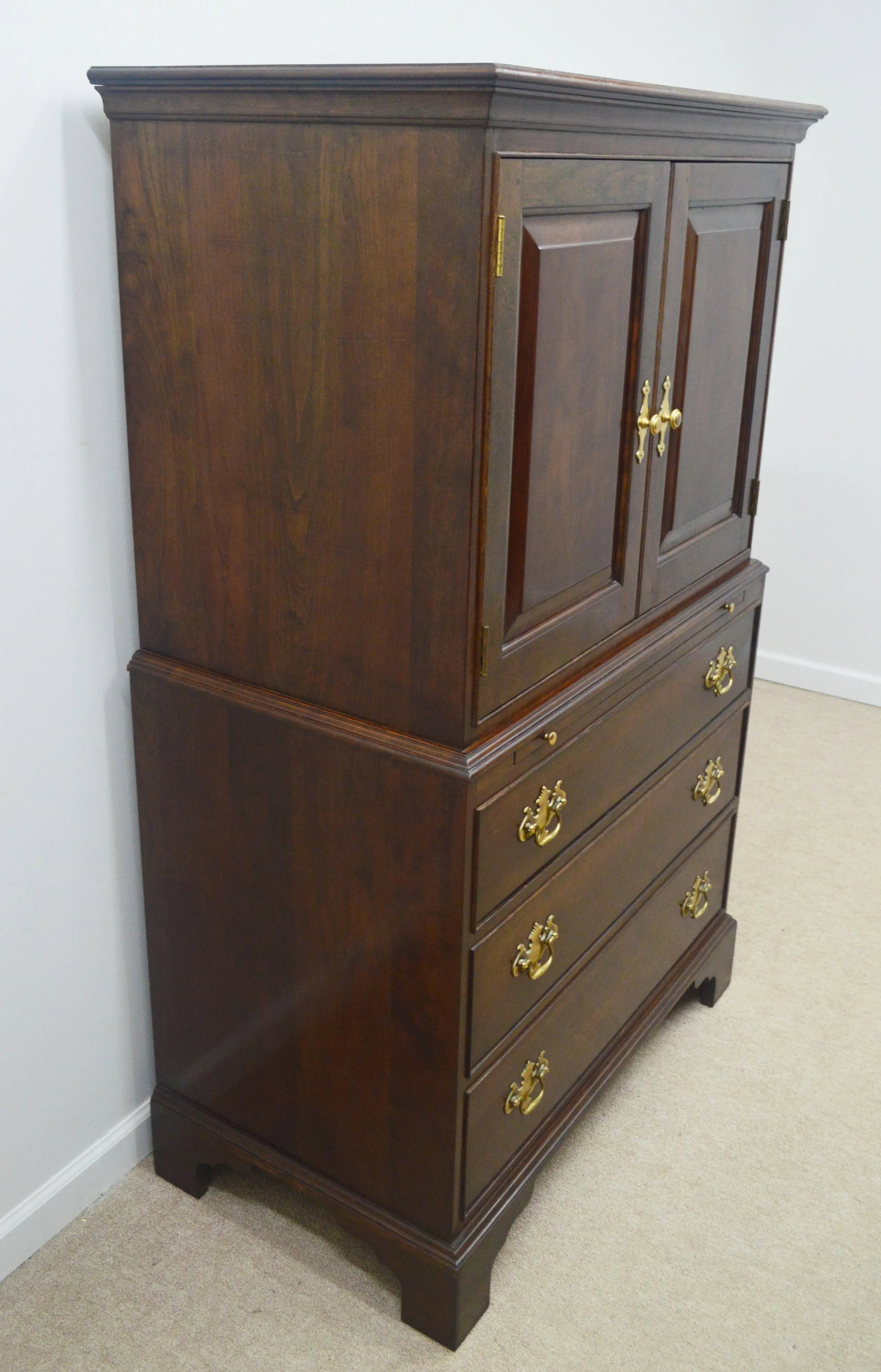 Stickley Solid Cherry Chippendale Chest Wardrobe - 6