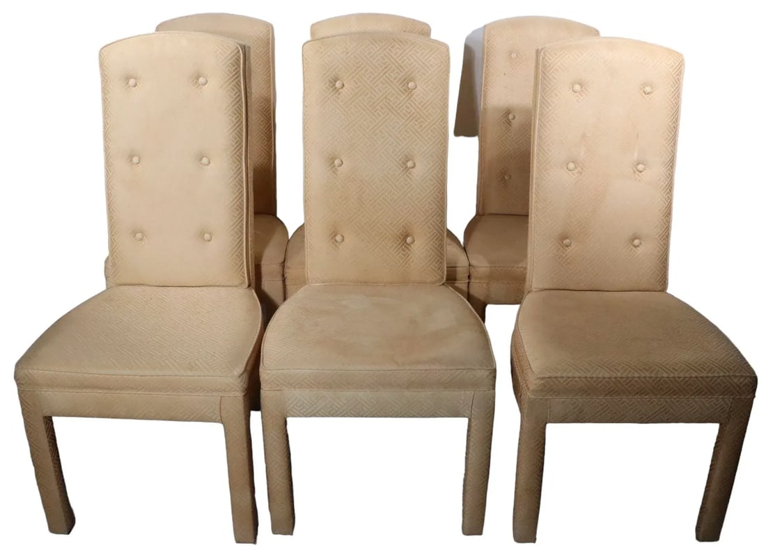 Set of Six Fully Upholstered Dining Chairs by American of Martinsville After Baughman C 1970's - 11