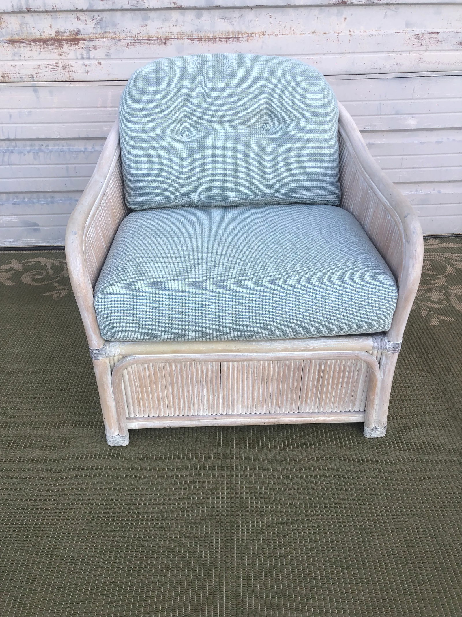 1970s Vintage Split Reed Henry Link Cushioned Chair - 2