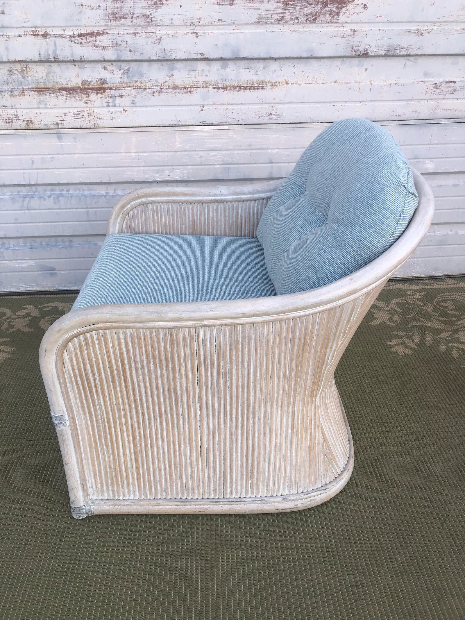 1970s Vintage Split Reed Henry Link Cushioned Chair - 4