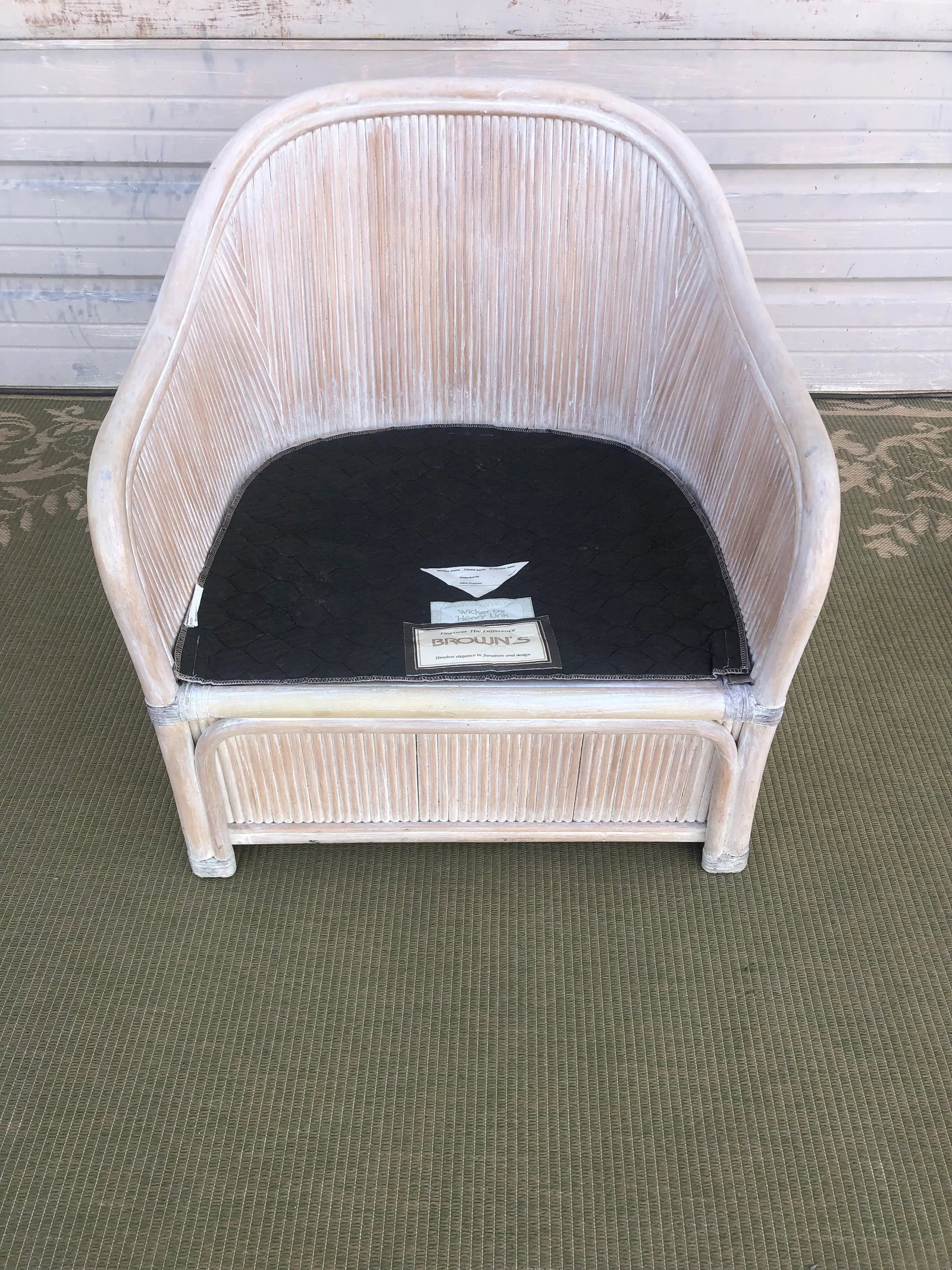 1970s Vintage Split Reed Henry Link Cushioned Chair - 6