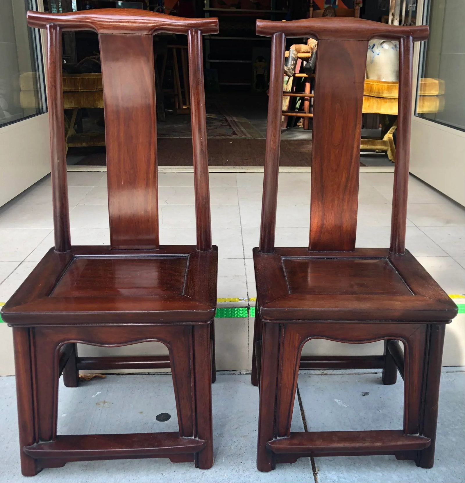Pair of Early Chinese Children's Side Chairs - 8