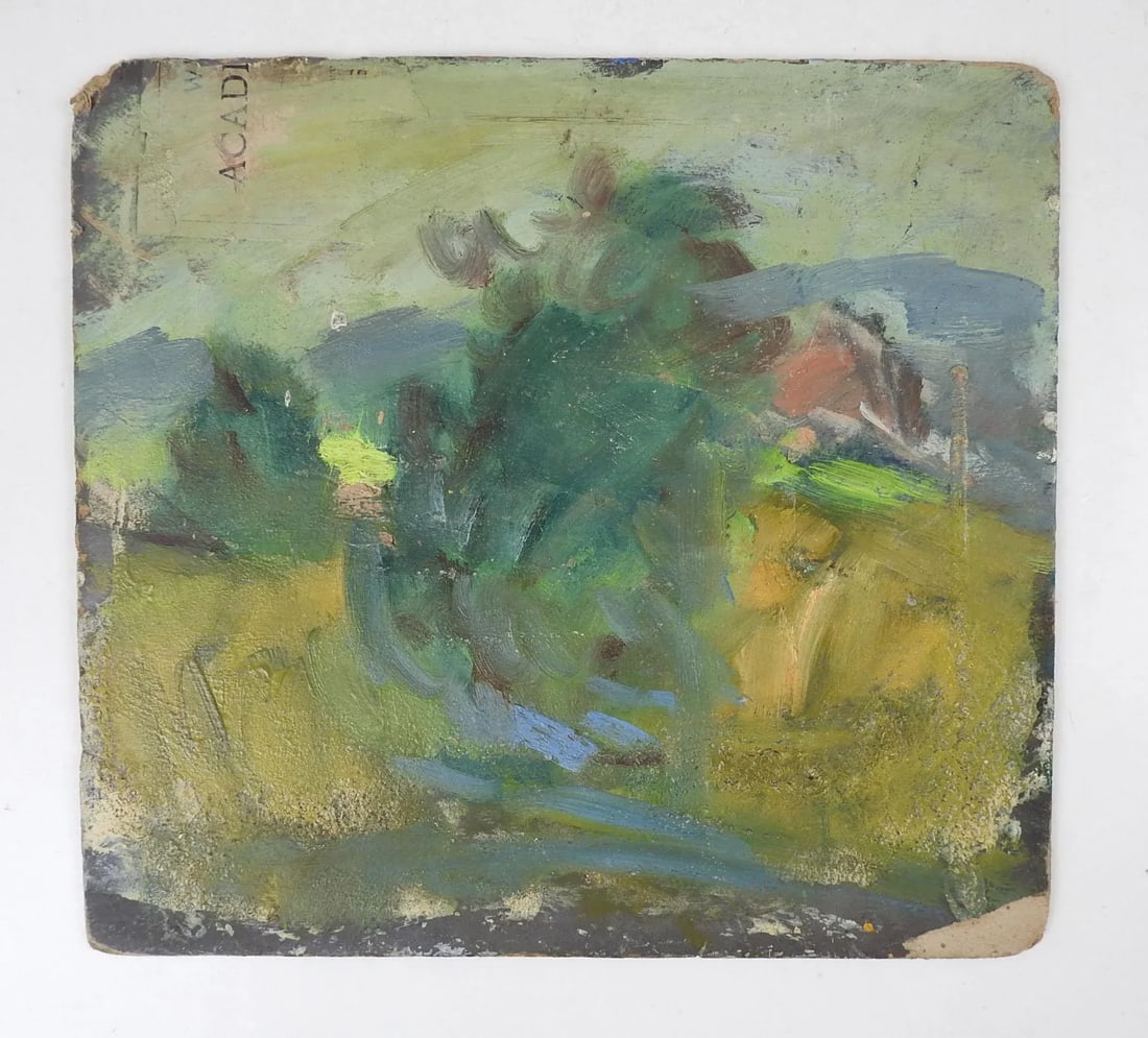 Vintage Plein Air Impressionist Pond & Autumn Trees Landscape Painting - 3