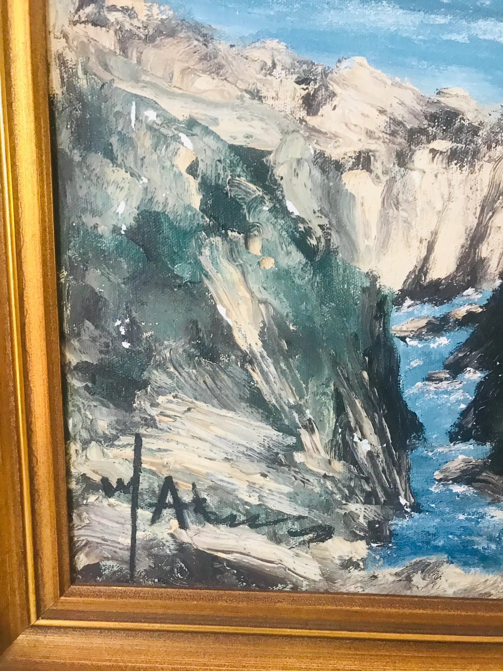Original American Maine Coast Seascape Painting Signed - 5