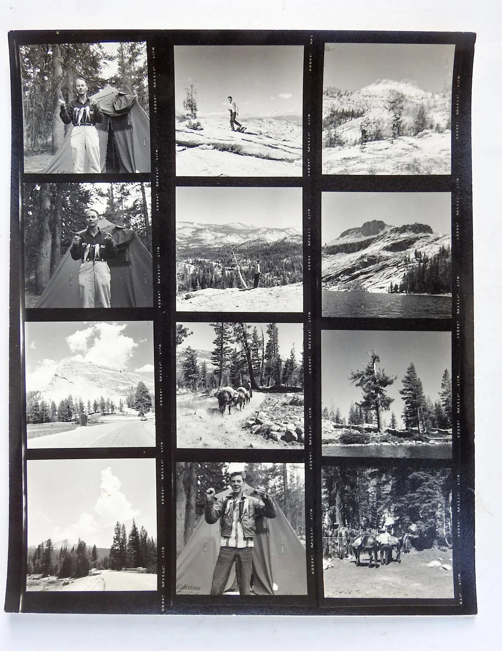 Vintage California Fishing Camping Contact Sheet Photographs - 5