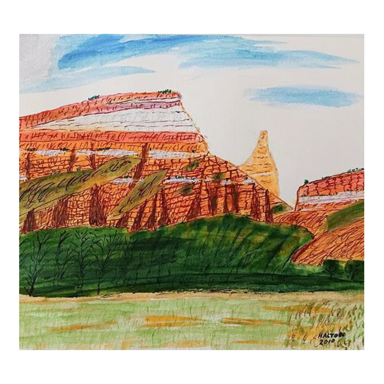 Small Abstract Mountain Landscape Painting (1 of 3)