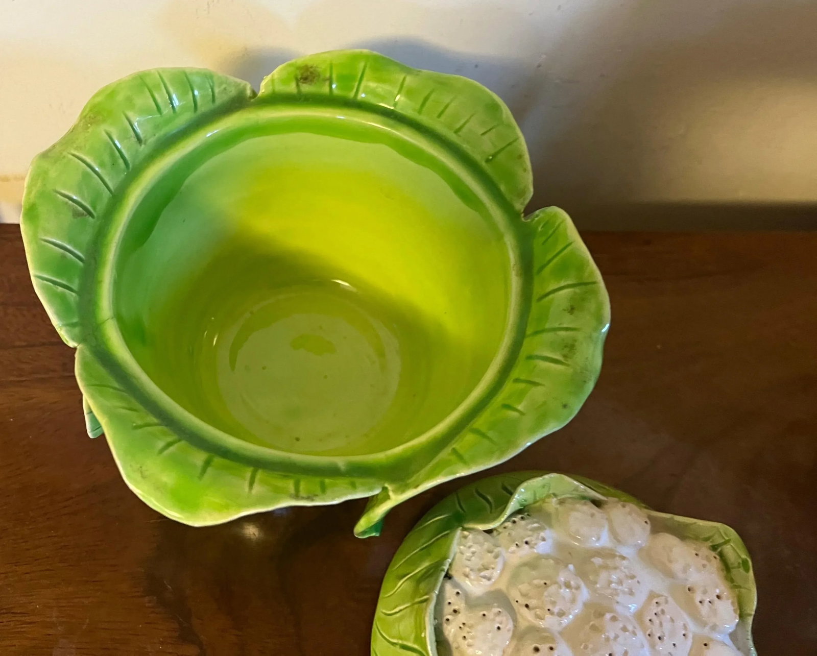 1960s Jean Roger, Paris Lettuceware Porcelain Cabbage Cauliflower Tureen or Box - 10