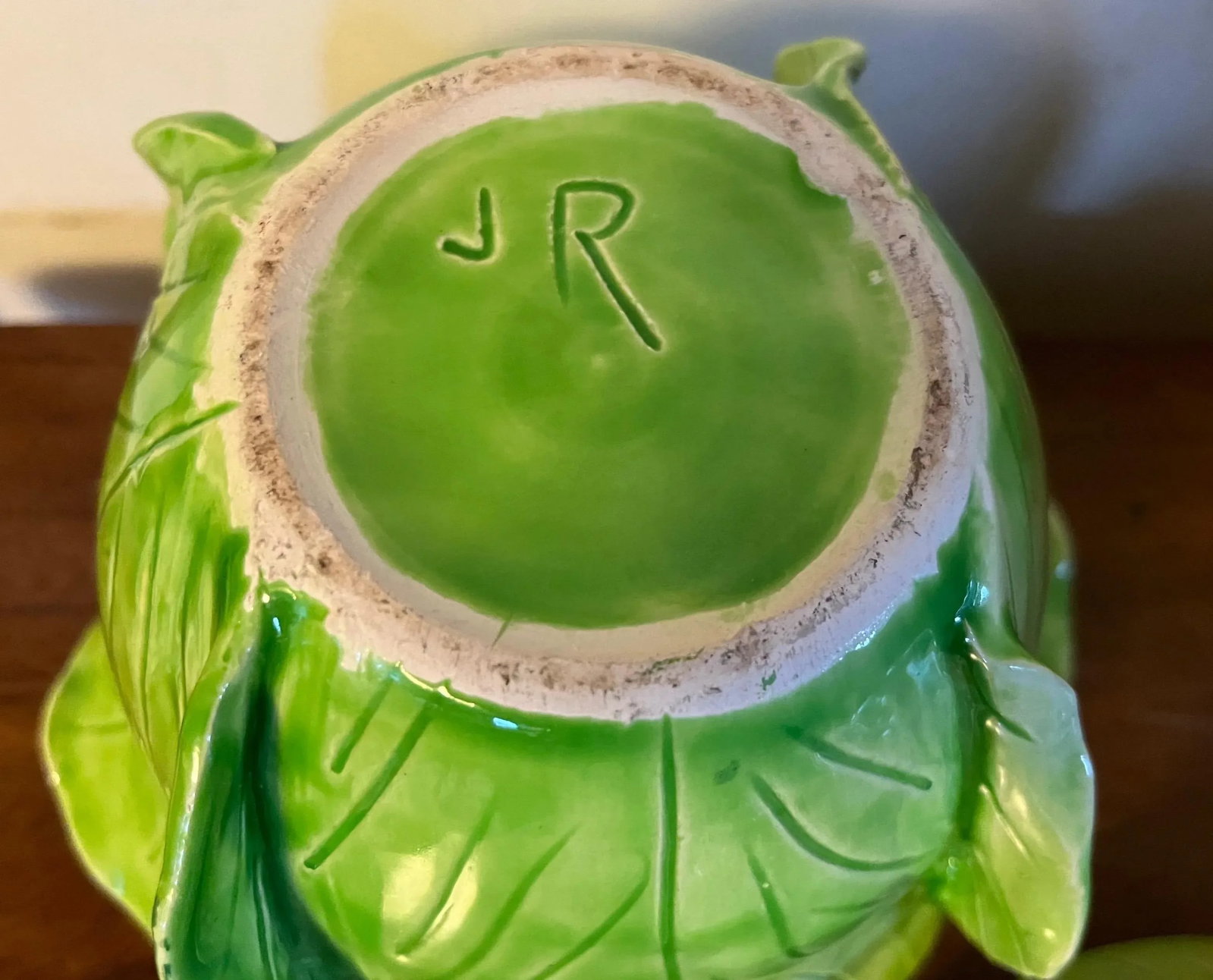 1960s Jean Roger, Paris Lettuceware Porcelain Cabbage Cauliflower Tureen or Box - 9