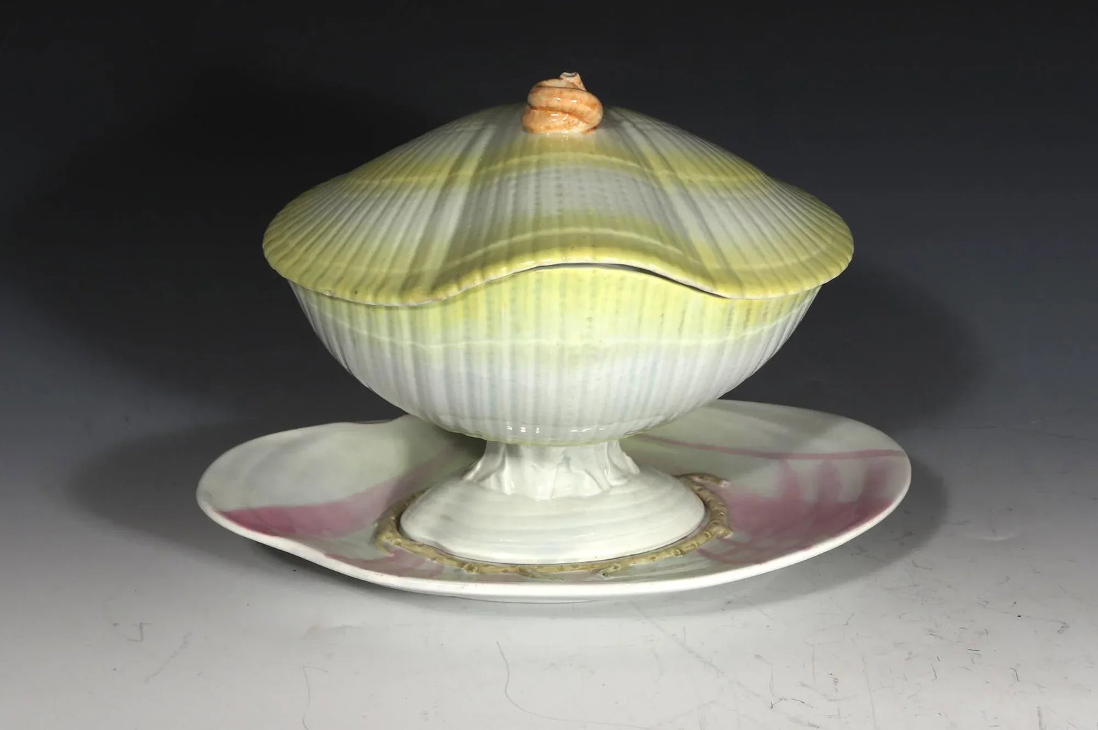 Wedgwood Pearlware Nautilus Sauce Tureen, Cover & Stand - 10