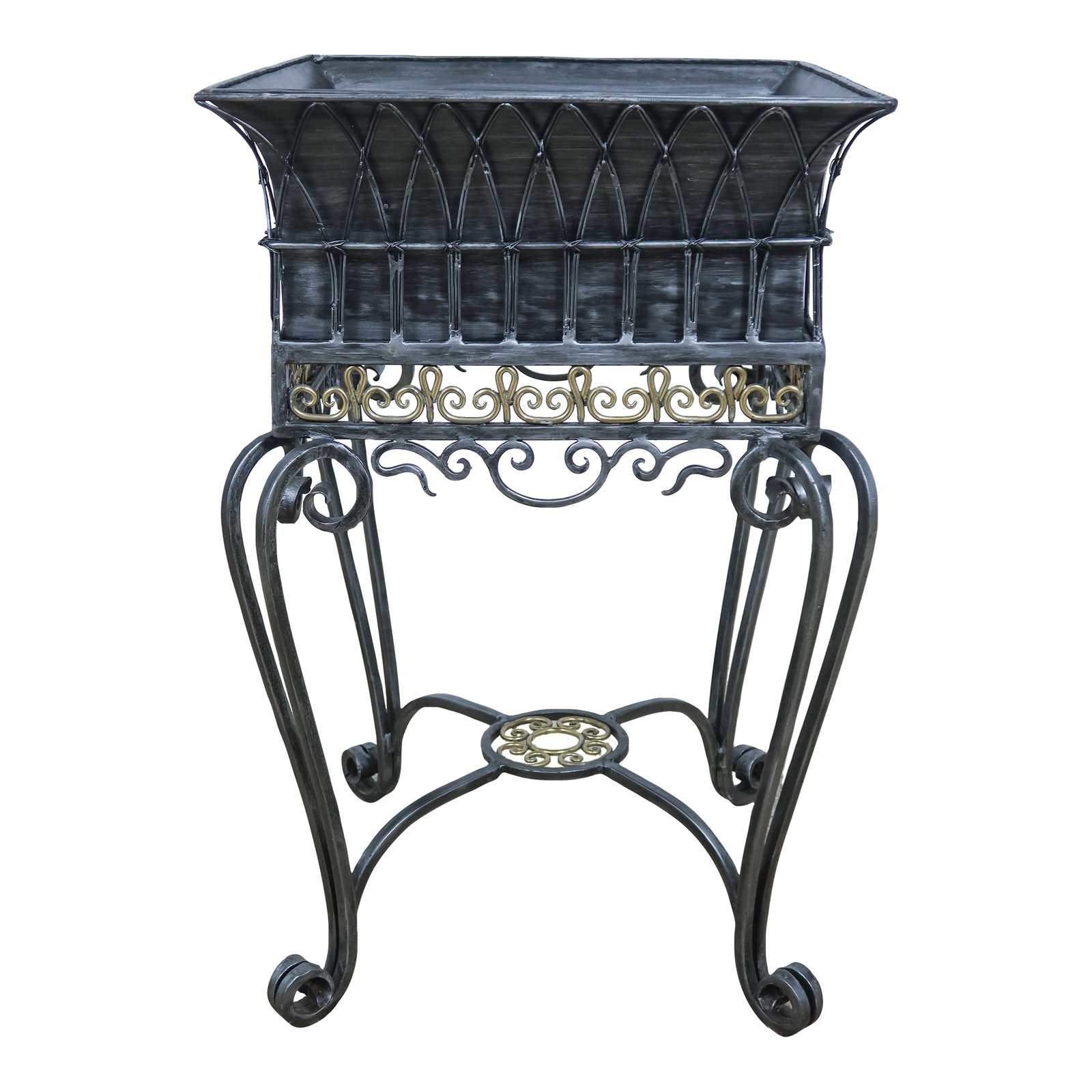 Maitland Smith Iron & Brass Planter (1 of 9)