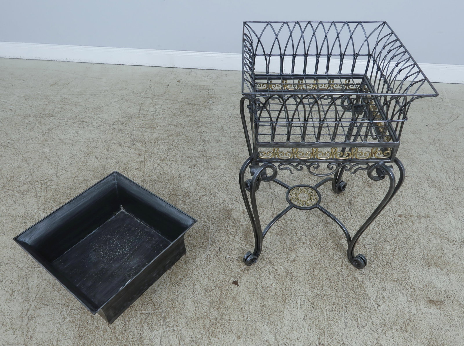Maitland Smith Iron & Brass Planter - 6